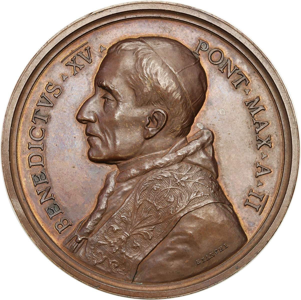 Watykan. Medal Annualny Benedykt XV ANNO II (1915), brąz